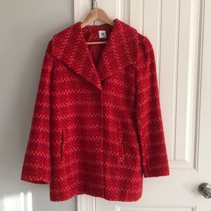 CAbi Red Sloan Tweed Coat